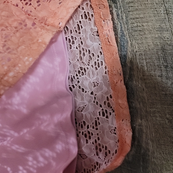 Gently Loved tricolor dress Material Girl small pink Fades to Orange with slip - Picture 9 of 9